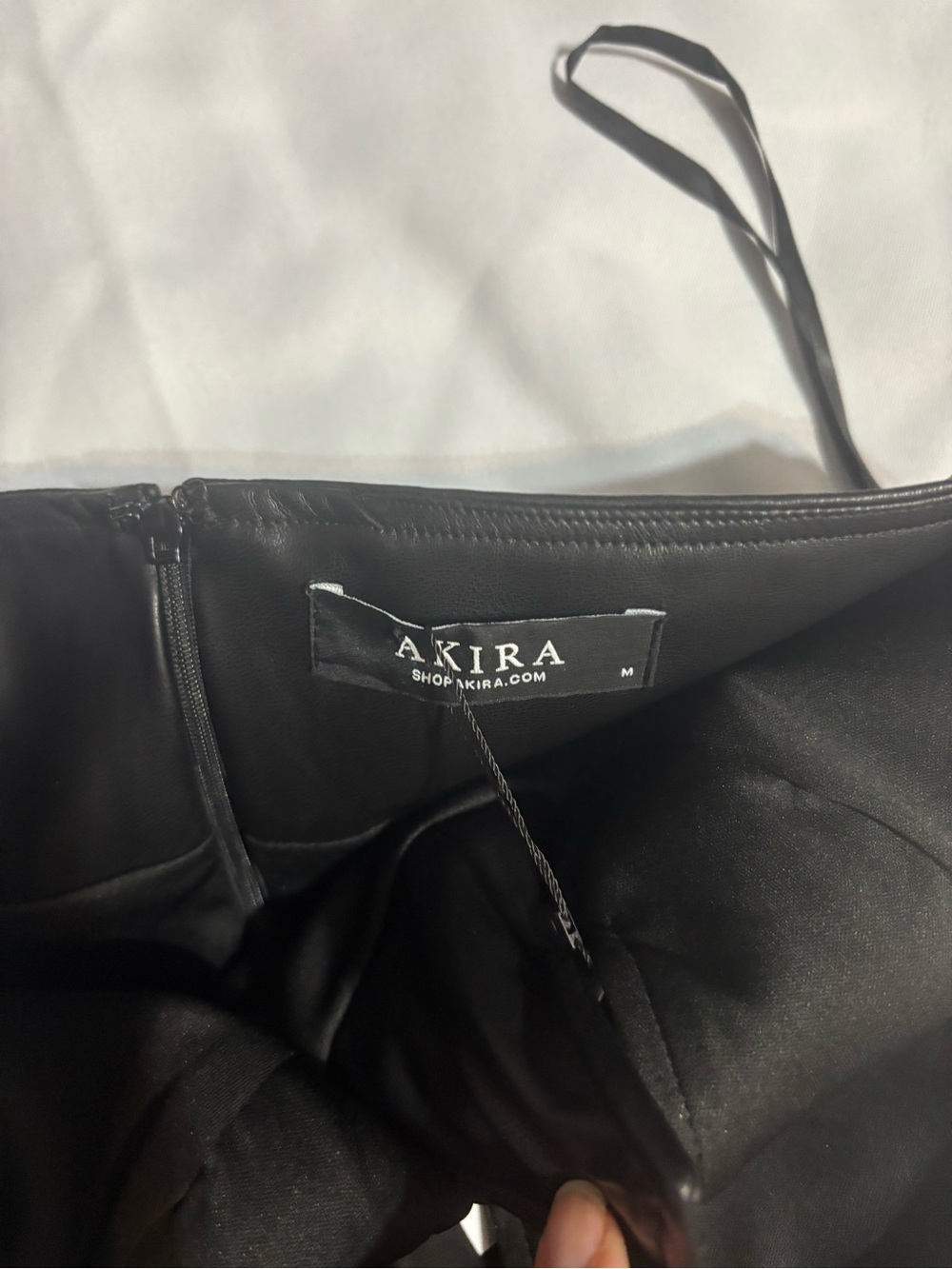 AKIRA Black One-Shoulder Faux Leather Dress - Picture 5 of 8